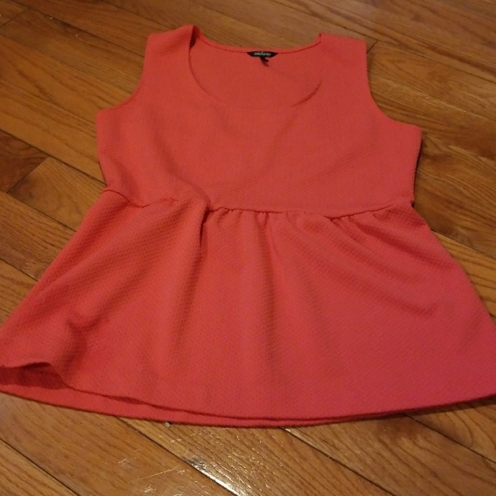 Daisy Fuentes Watermelon Peplum top